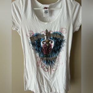 Open back Harley shirt